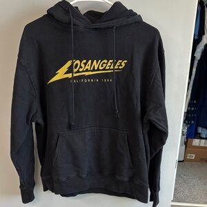 Brandy Melville Black Hoodie with Yellow Graphic